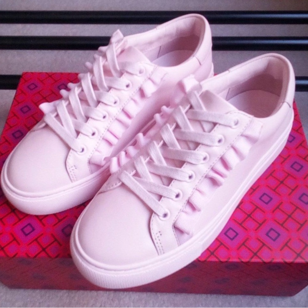 Tory Burch Tory Sport Ruffle Leather Sneakers NEW
